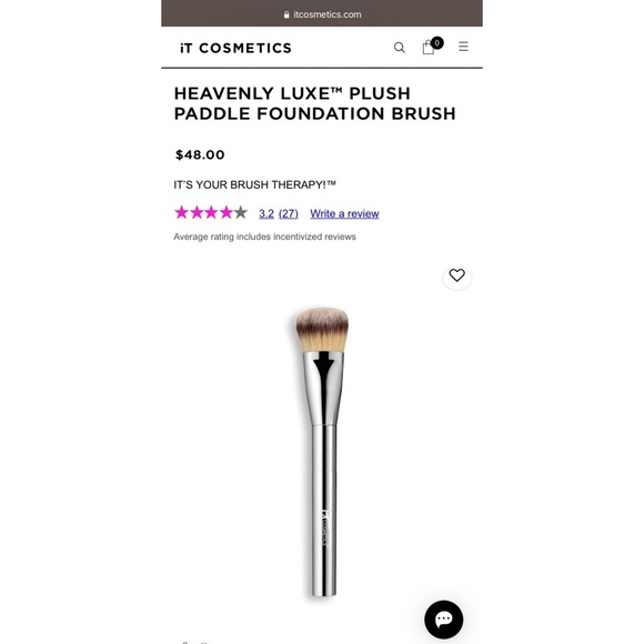 IT COSMETICS Heavenly Luxe Plush Paddle Foundation Brush — Full Size - Picture 4 of 4